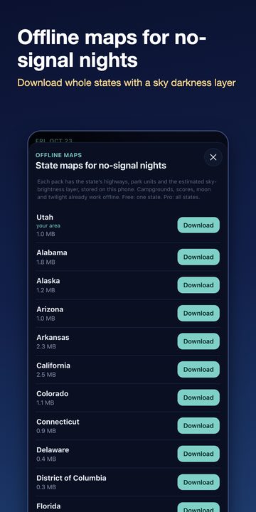 Offline state maps for nights without signal
