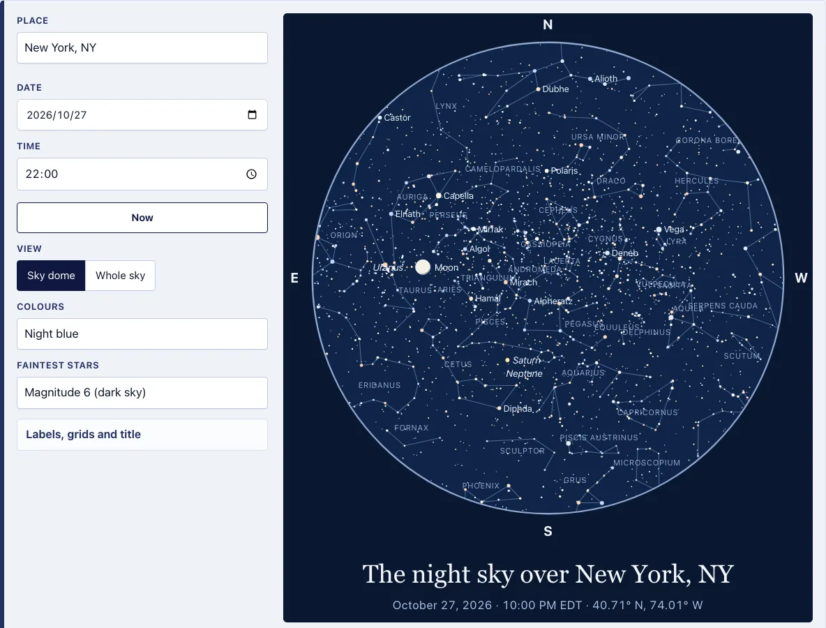 Star map generator example